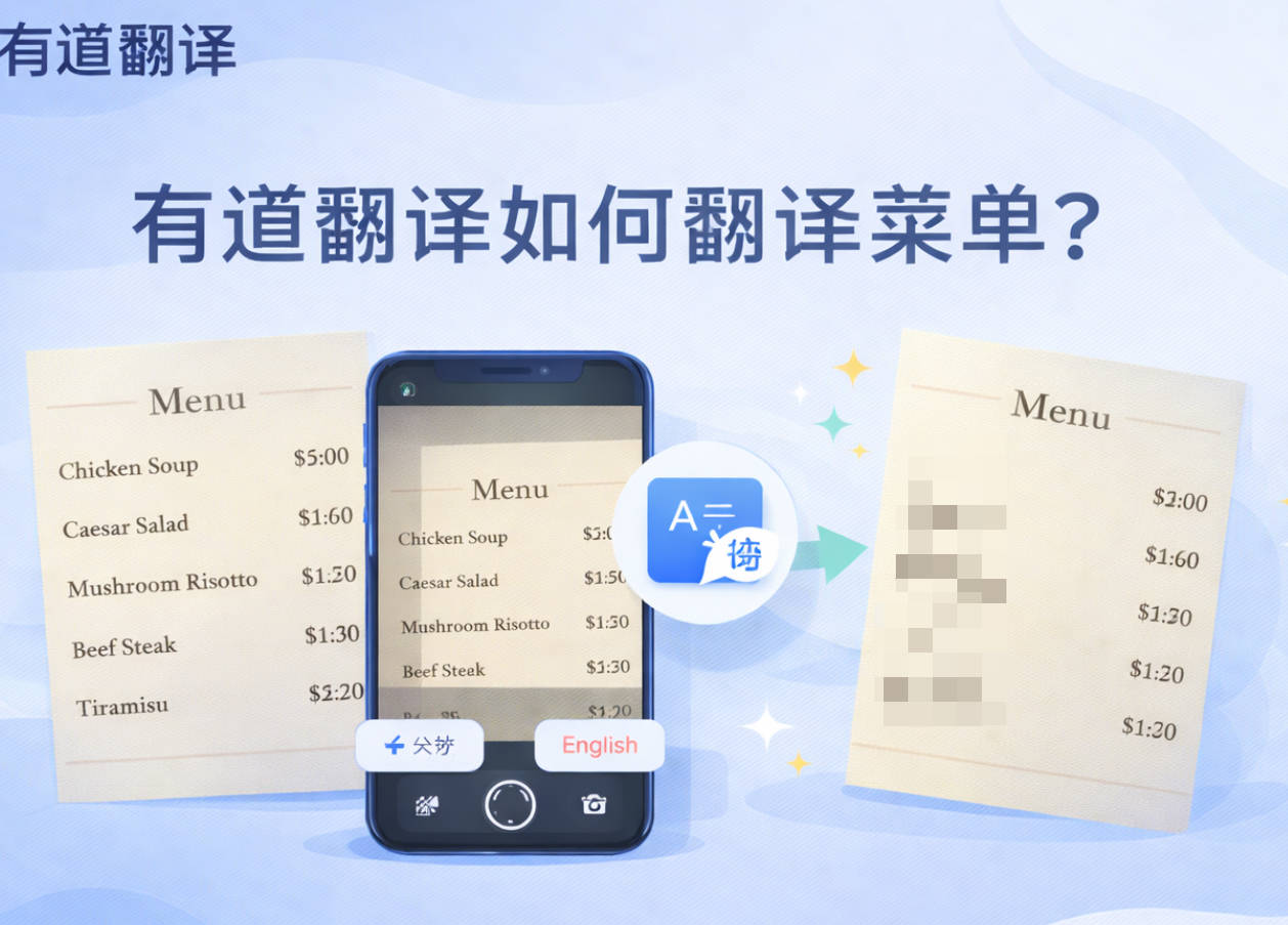 有道翻译如何翻译菜单