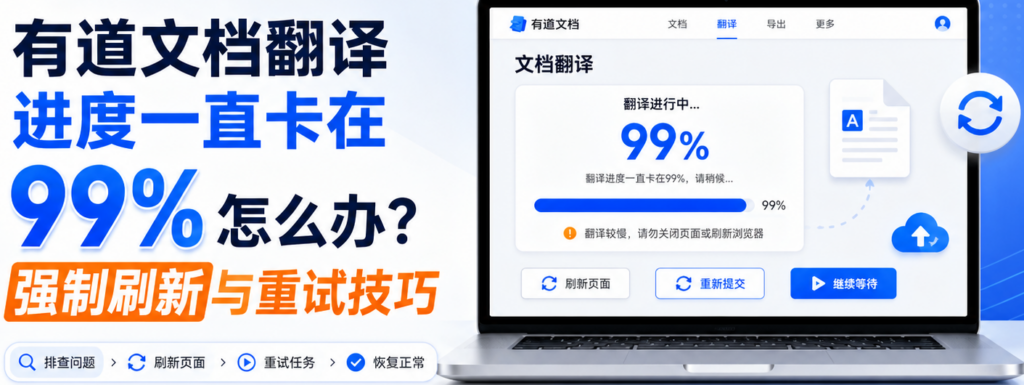 有道文档翻译进度一直卡在99%怎么办