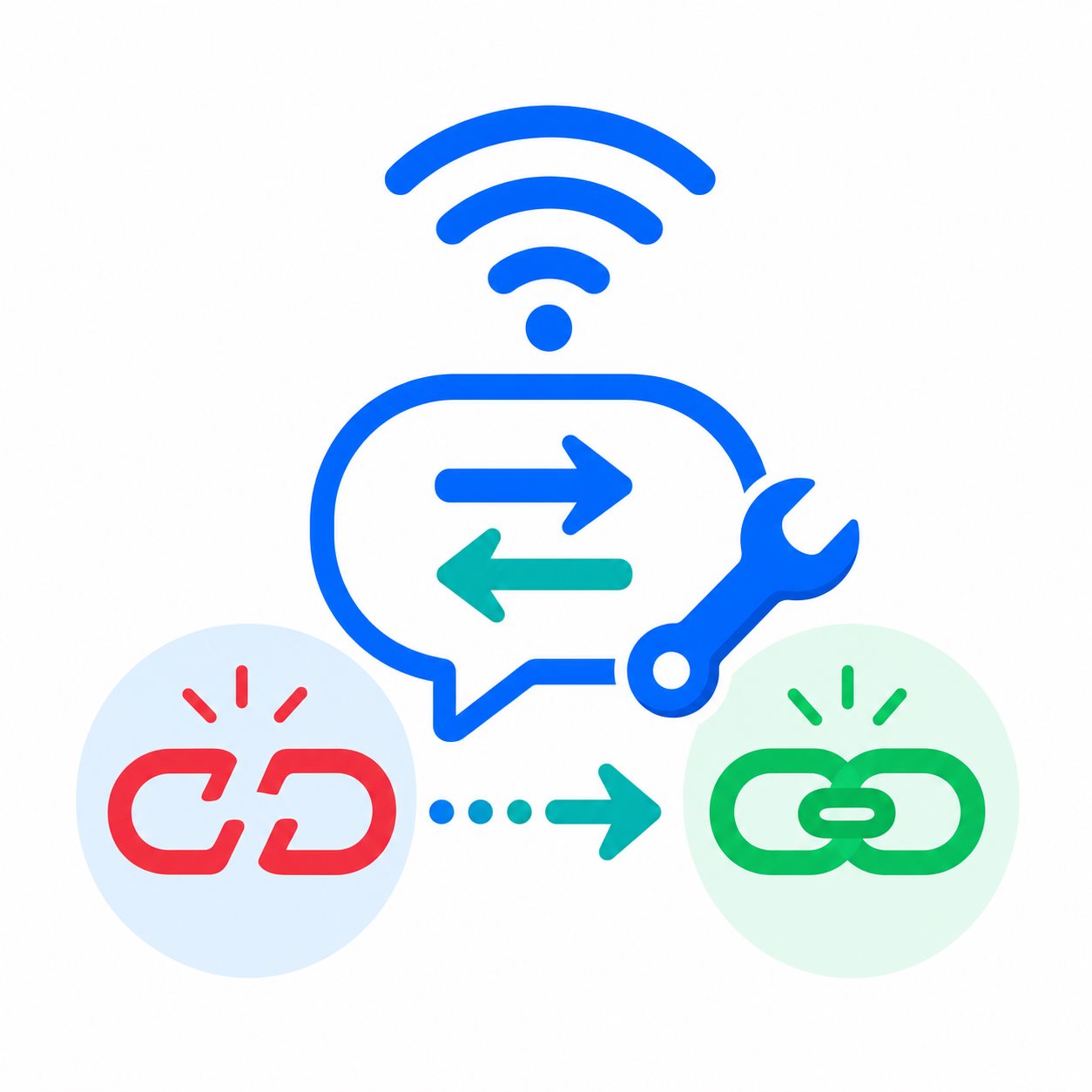 翻译对话框通过WiFi和修复工具恢复网络连接的主题图标