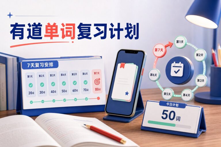有道单词本复习计划与每日词量设置封面